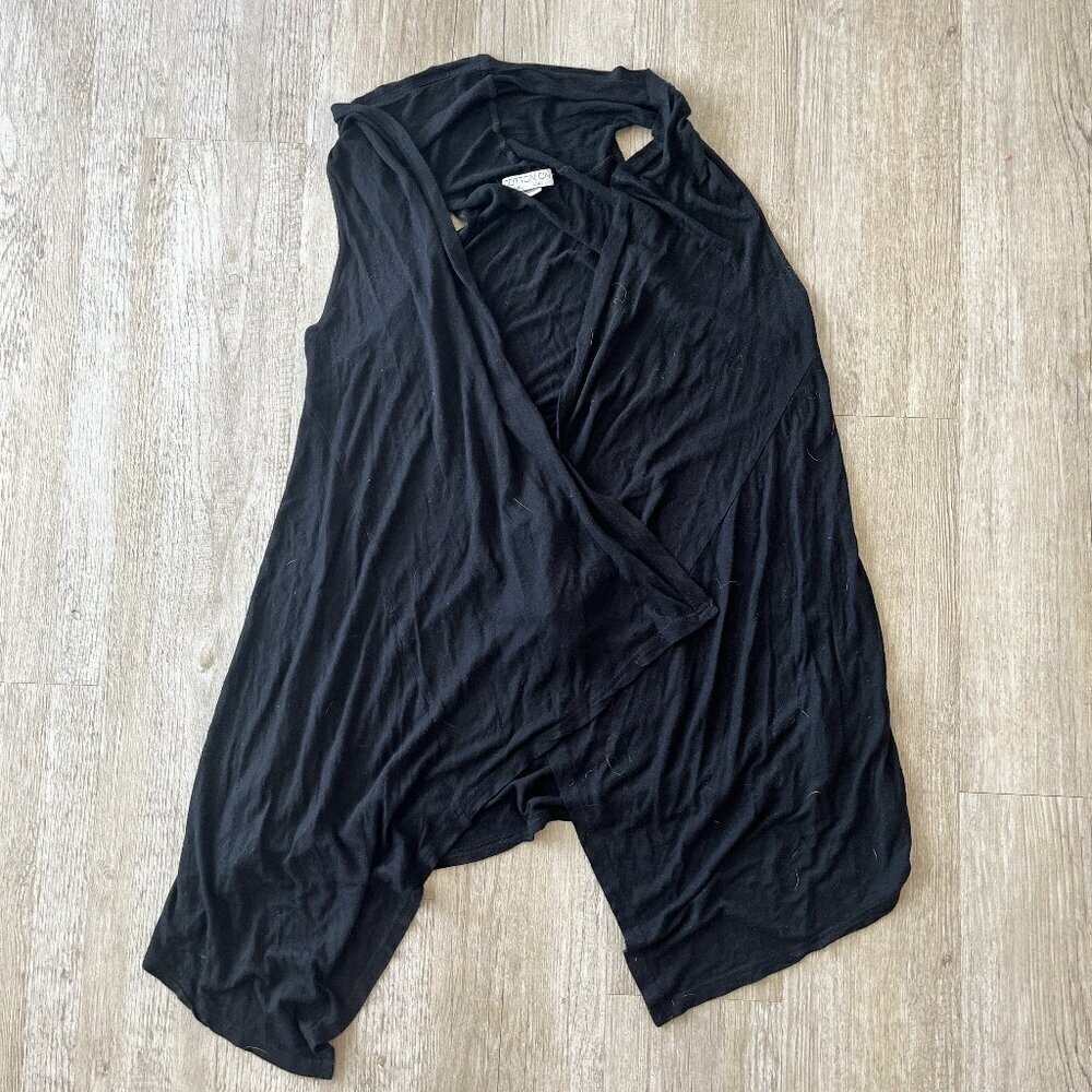 Womens Cotton On Black Sleeveless Cardigan - L